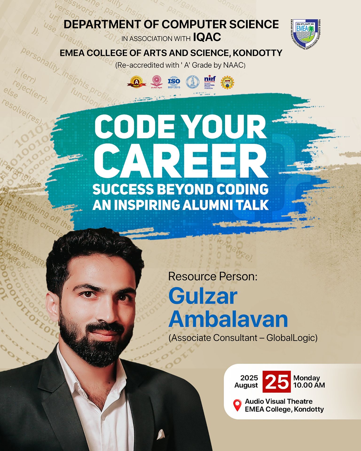 Alumni Talk-CODE YOUR CAREER – Success Beyond Coding