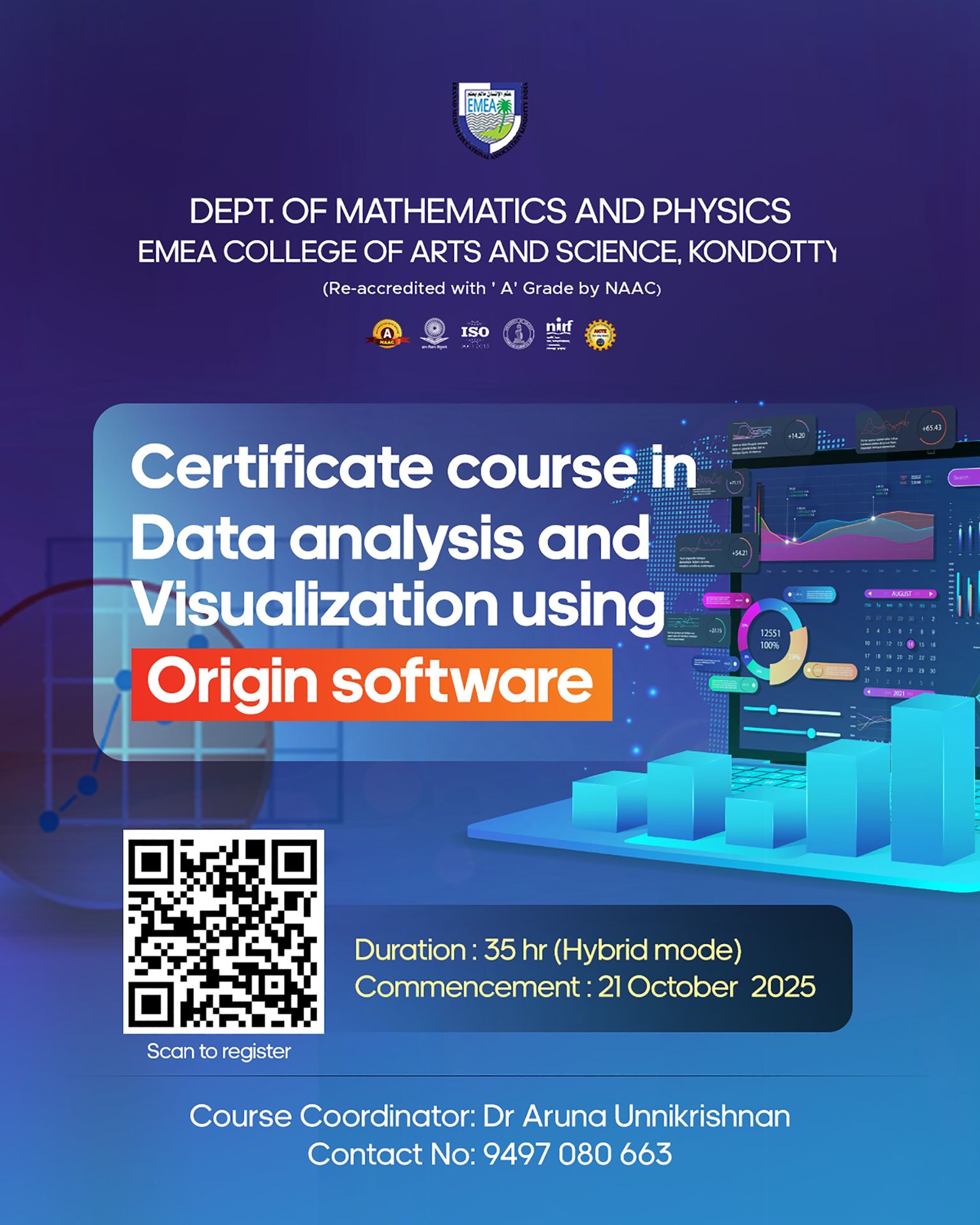 Certificate Course in Data Analysis and Visualization using Origin Software