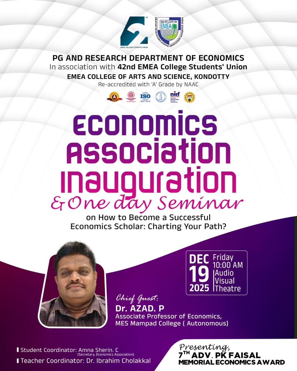 Economics Association Inauguration and Seminar